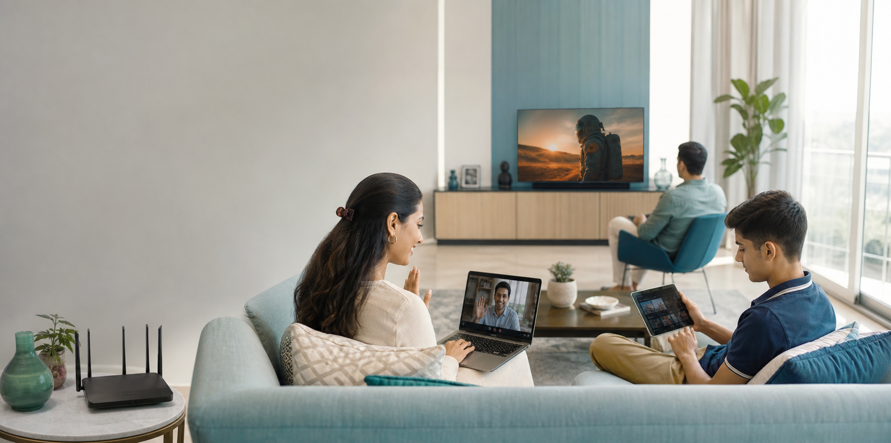 10 Mbps broadband lifestyle visual
